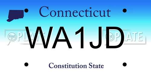WA1JD Connecticut License Plate