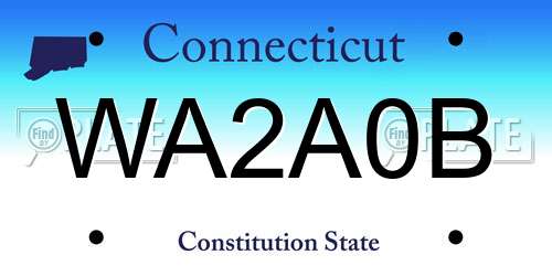 WA2A0B Connecticut License Plate