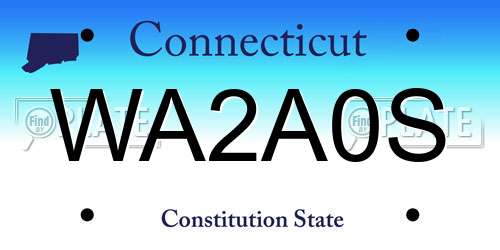 WA2A0S Connecticut License Plate