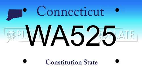 WA525 Connecticut License Plate