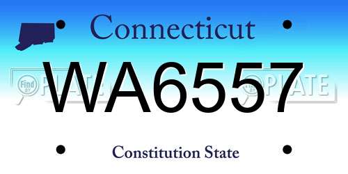 WA6557 Connecticut License Plate