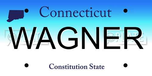 WAGNER Connecticut License Plate