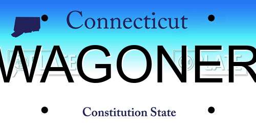 WAGONER Connecticut License Plate