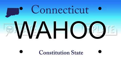 WAHOO Connecticut License Plate