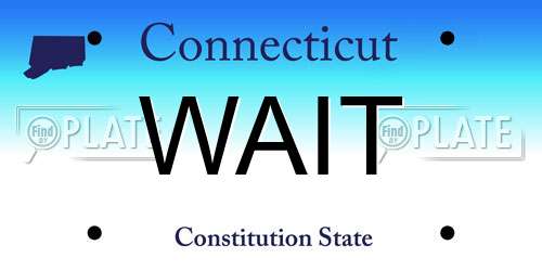 WAIT Connecticut License Plate
