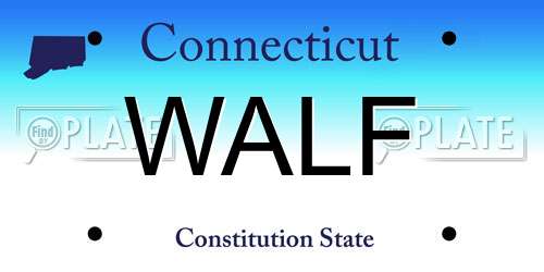WALF Connecticut License Plate