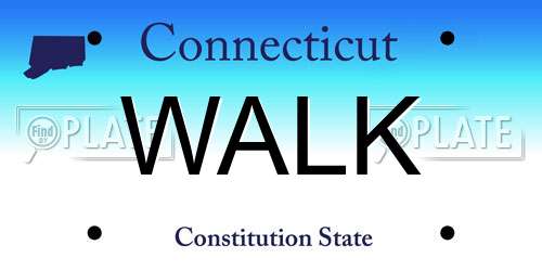 WALK Connecticut License Plate