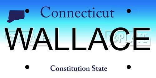 WALLACE Connecticut License Plate