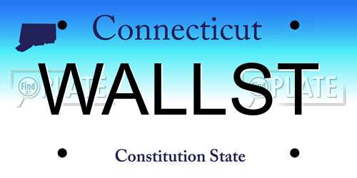 WALLST Connecticut License Plate