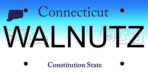WALNUTZ Connecticut License Plate
