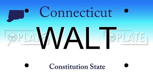 WALT Connecticut License Plate