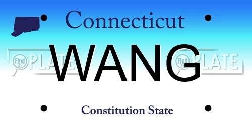 WANG Connecticut License Plate