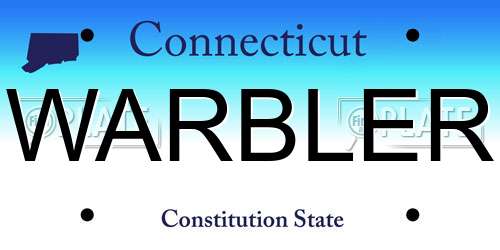 WARBLER Connecticut License Plate