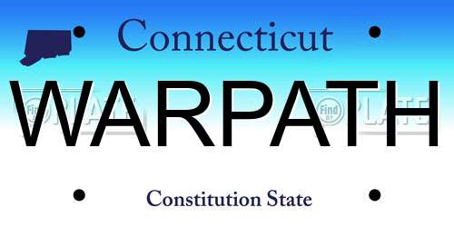 WARPATH Connecticut License Plate