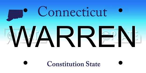 WARREN Connecticut License Plate