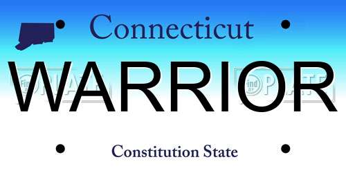 WARRIOR Connecticut License Plate