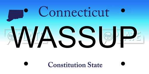 WASSUP Connecticut License Plate