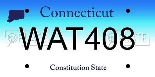 WAT408 Connecticut License Plate