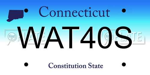 WAT40S Connecticut License Plate