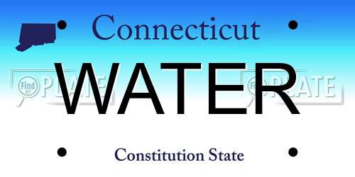WATER Connecticut License Plate