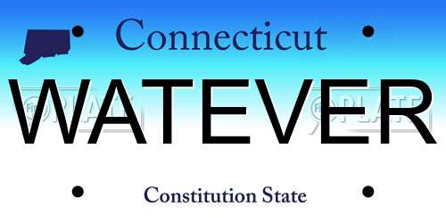 WATEVER Connecticut License Plate