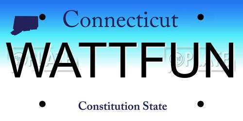 WATTFUN Connecticut License Plate