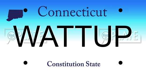 WATTUP Connecticut License Plate