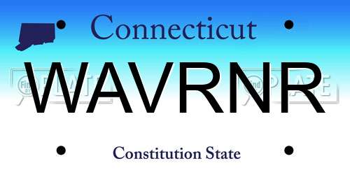 WAVRNR Connecticut License Plate