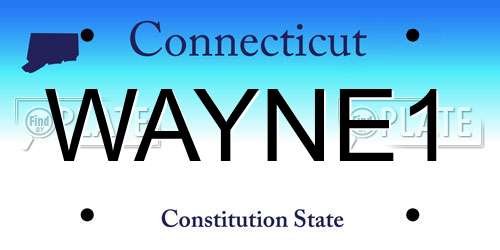 WAYNE1 Connecticut License Plate
