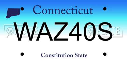 WAZ40S Connecticut License Plate