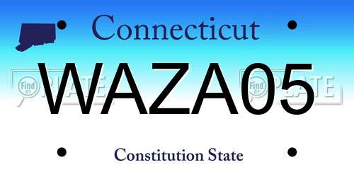 WAZA05 Connecticut License Plate