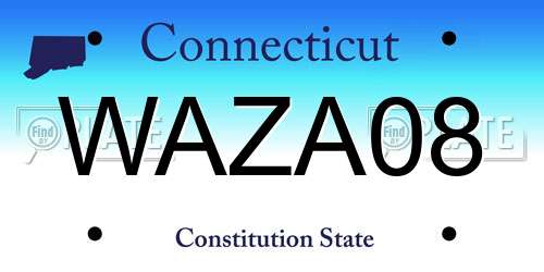 WAZA08 Connecticut License Plate