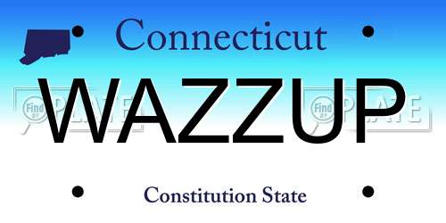 WAZZUP Connecticut License Plate