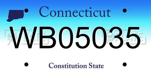 WB05035 Connecticut License Plate