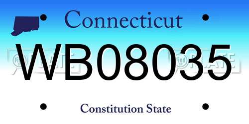 WB08035 Connecticut License Plate
