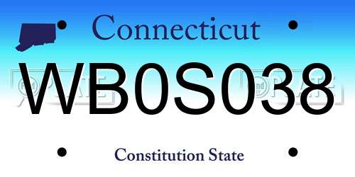 WB0S038 Connecticut License Plate