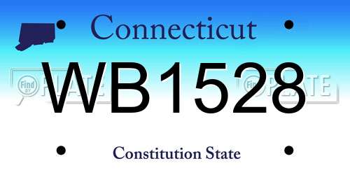 WB1528 Connecticut License Plate