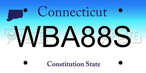WBA88S Connecticut License Plate