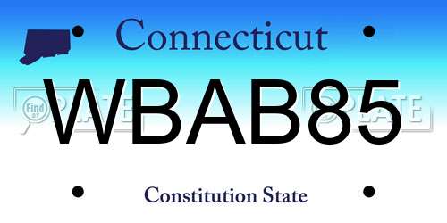 WBAB85 Connecticut License Plate