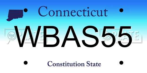 WBAS55 Connecticut License Plate
