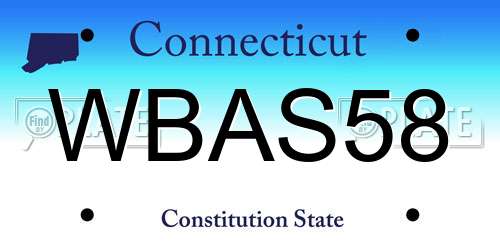 WBAS58 Connecticut License Plate