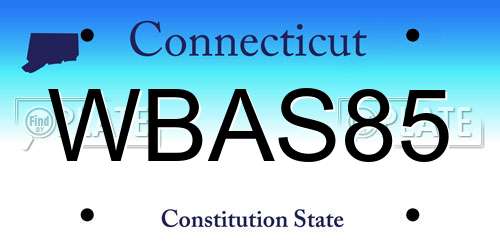 WBAS85 Connecticut License Plate