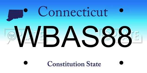 WBAS88 Connecticut License Plate
