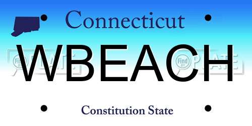 WBEACH Connecticut License Plate