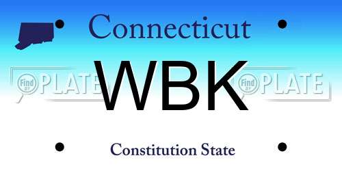 WBK Connecticut License Plate