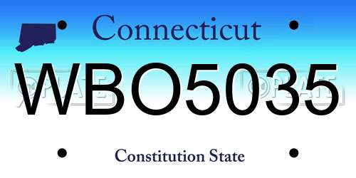 WBO5035 Connecticut License Plate