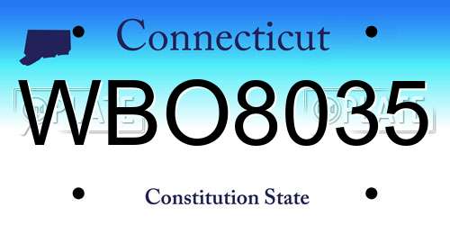 WBO8035 Connecticut License Plate