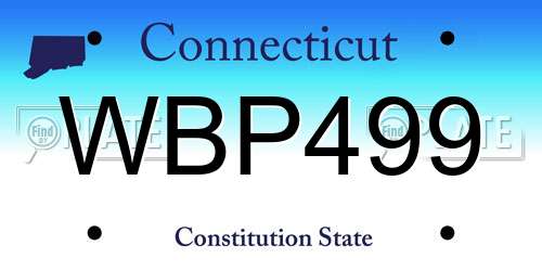 WBP499 Connecticut License Plate