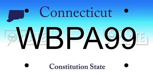 WBPA99 Connecticut License Plate