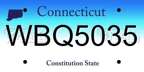 WBQ5035 Connecticut License Plate